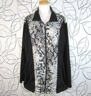 Activology Women’s Black Snake Print Athletic Jacket Size 3X